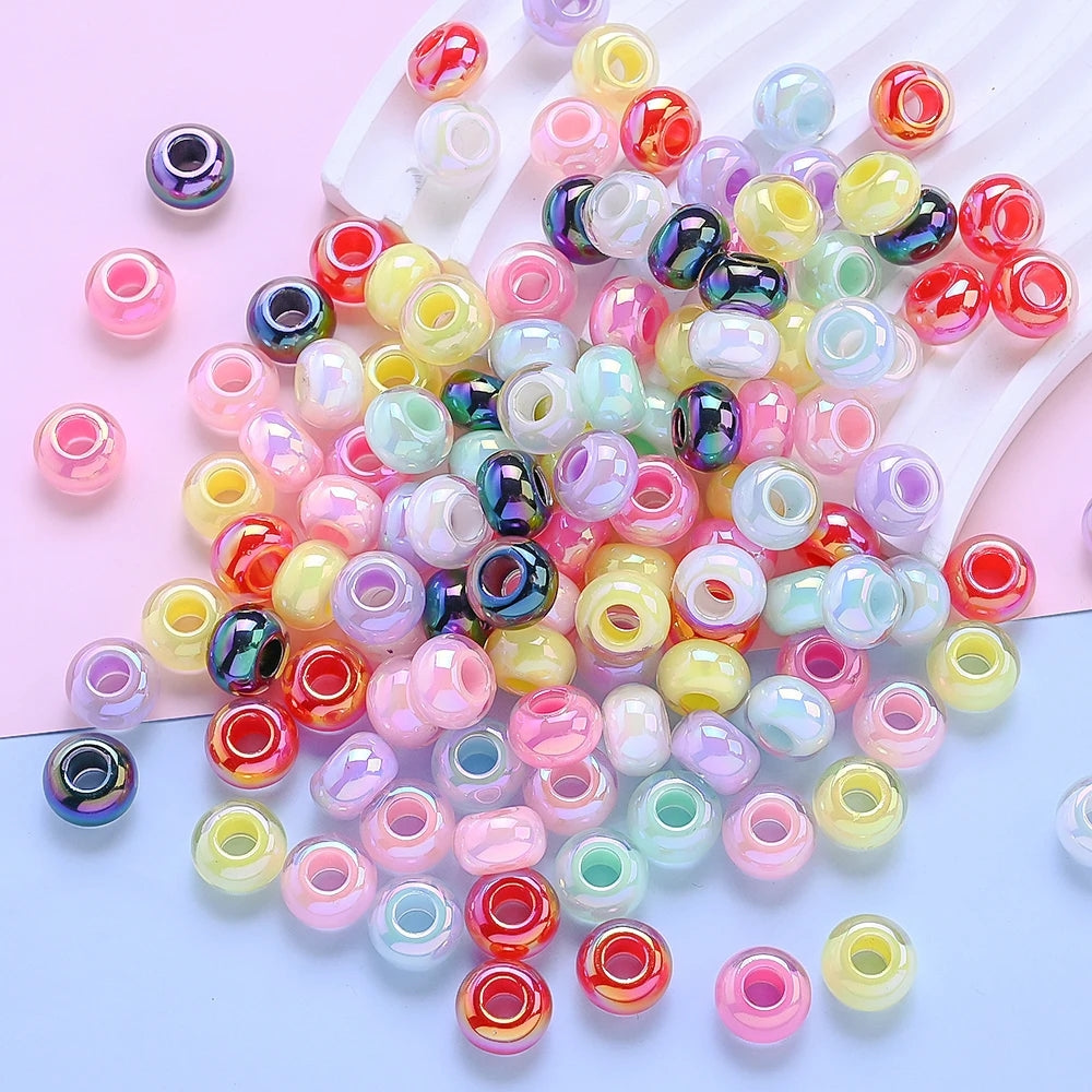 Multicolor Faceted Acrylic Spacer Beads for Jewelry Making