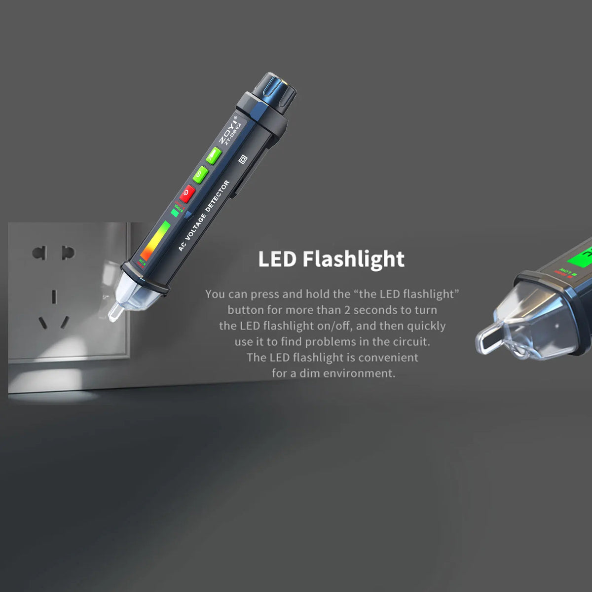 Non-Contact AC Voltage Tester Pen with Break-Point Detection