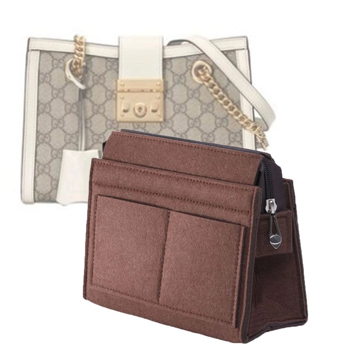 Multi-Pocket Felt Purse Organizer