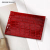 Slim Crocodile-Textured Cardholder Wallet