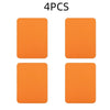 Four orange iron-on fabric patches are displayed, ready for clothing repair or DIY decor.
