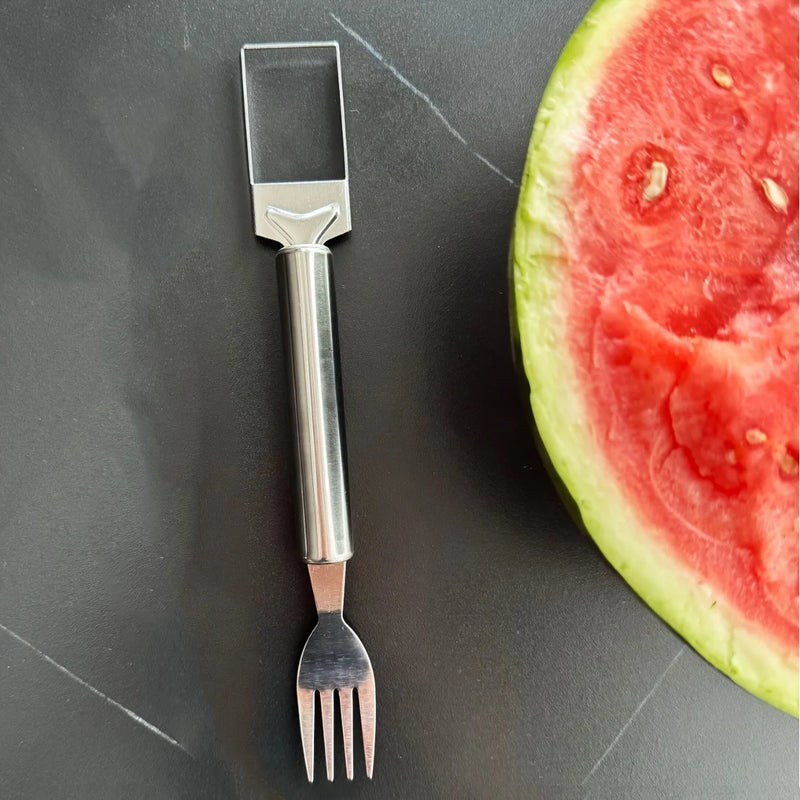 2-in-1 Stainless Steel Watermelon Cutter and Fork