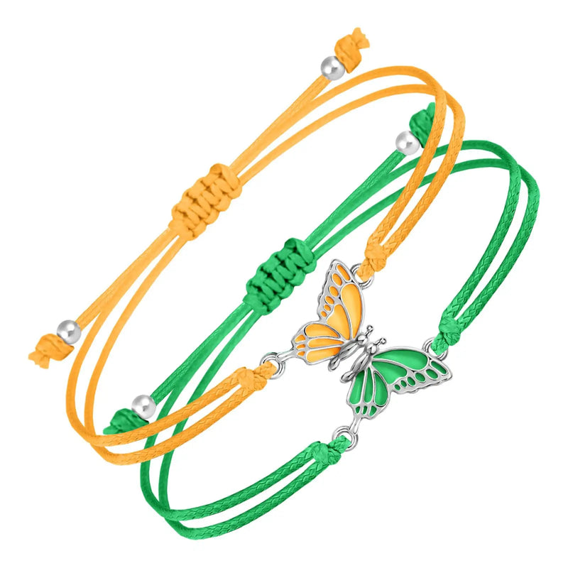Butterfly Charm Friendship Bracelets (Set of 2)