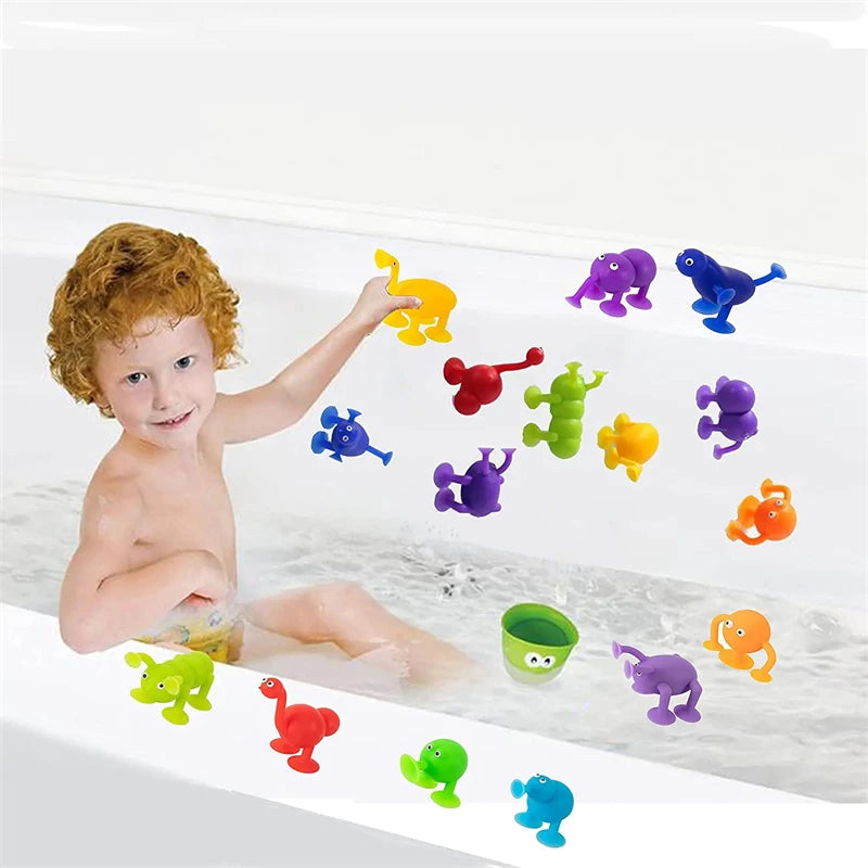 Soft Silicone Animal Building Blocks with Suction Cups