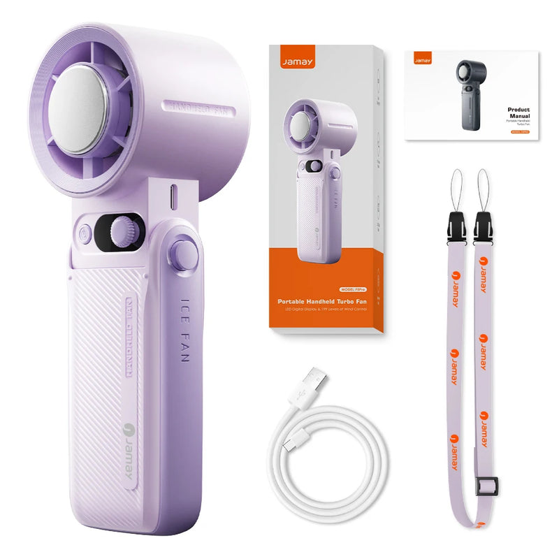 Foldable 3-in-1 Handheld Fan with Digital Display