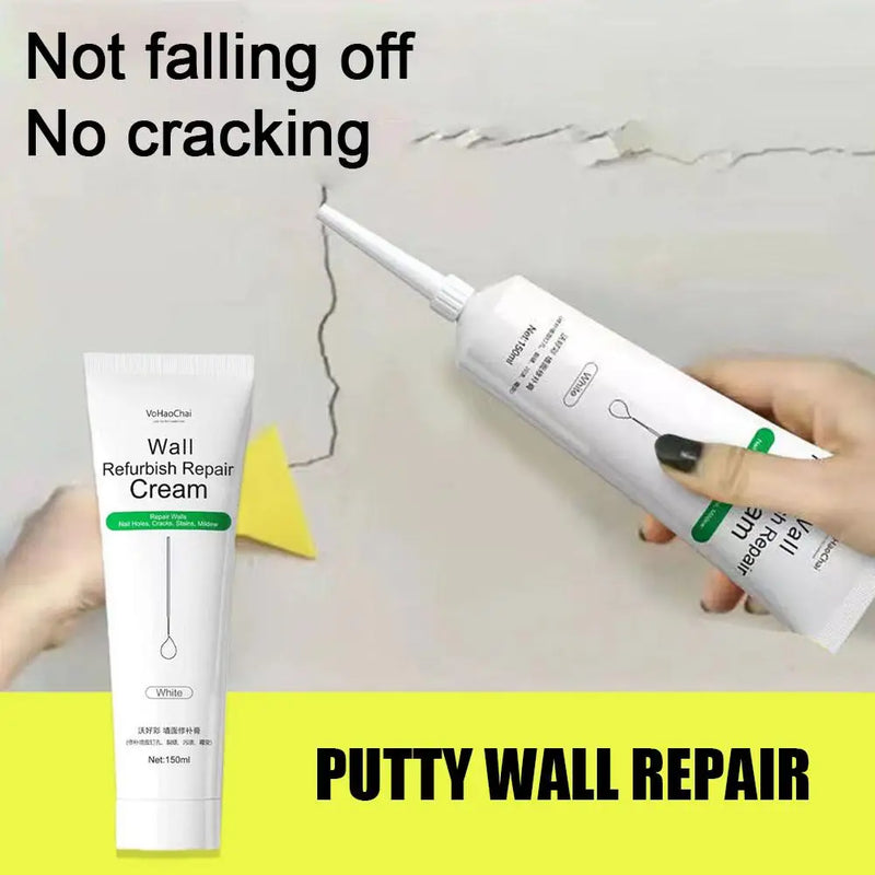 Quick-Dry Wall Repair Putty - 150ml Tube with Applicator Tip