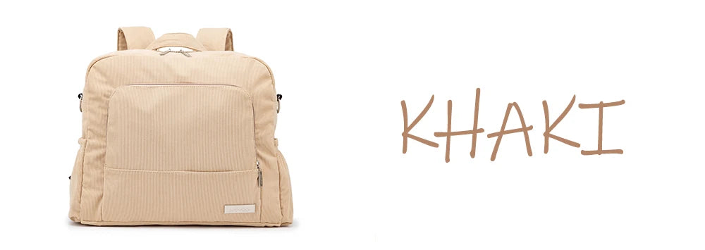 Soft Corduroy Diaper Backpack with Large Capacity