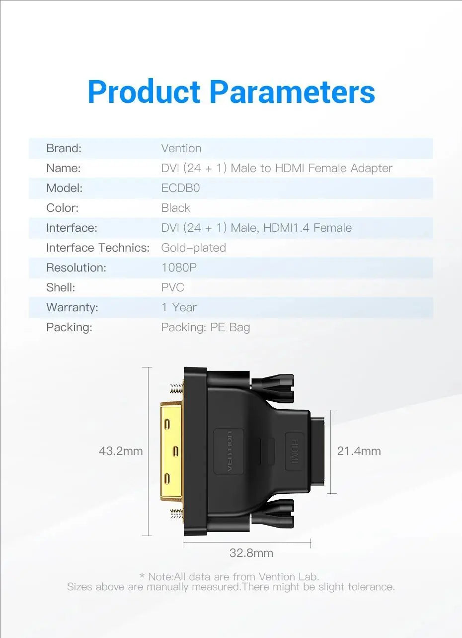 DVI to HDMI Bi-Directional Adapter