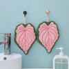 Leaf Design Ultra-Absorbent Quick-Dry Hand Towel with Hanging Loop