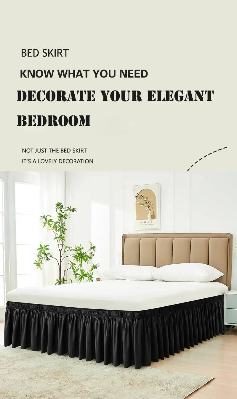 Ruffled Microfiber Bed Skirt with Split Corners