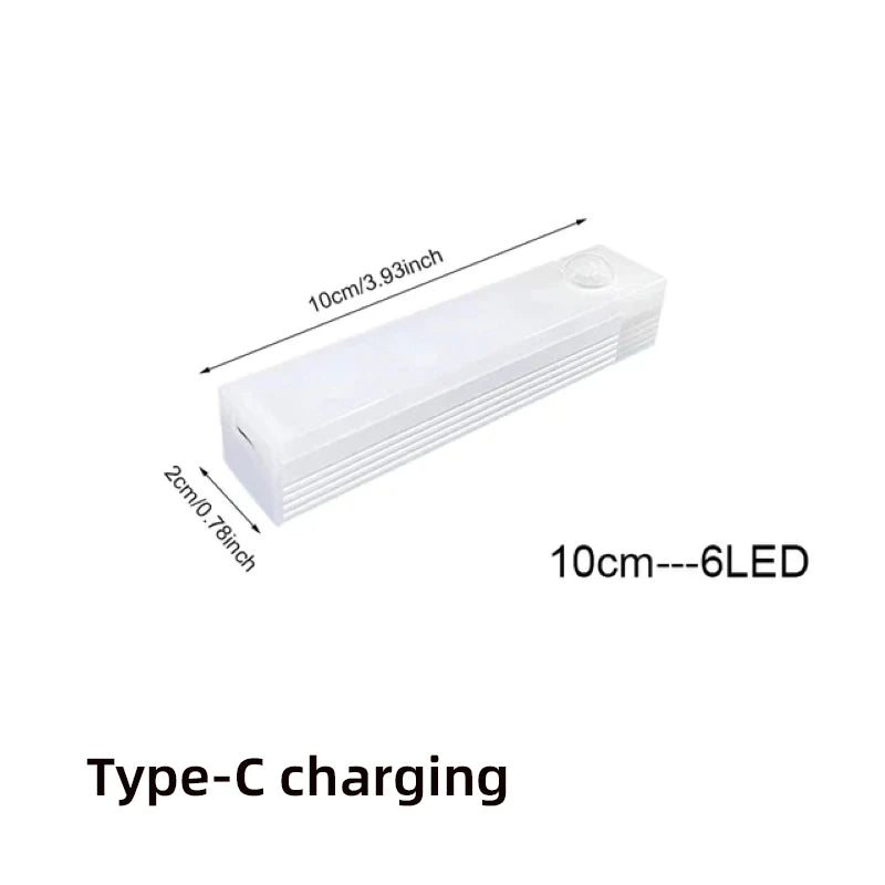 A white wireless motion-sensor night light with a Type-C charging port.