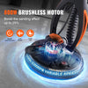 Close-up of an 800W brushless motor for a drywall sander showing variable speed and dust collection features.