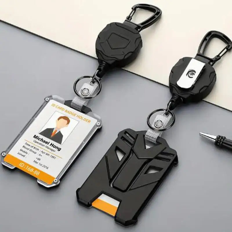 Retractable Badge Holder with Carabiner Clip