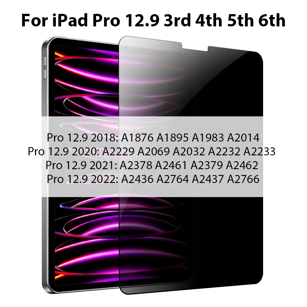 Privacy Shield Tempered Glass Screen Protector for iPad