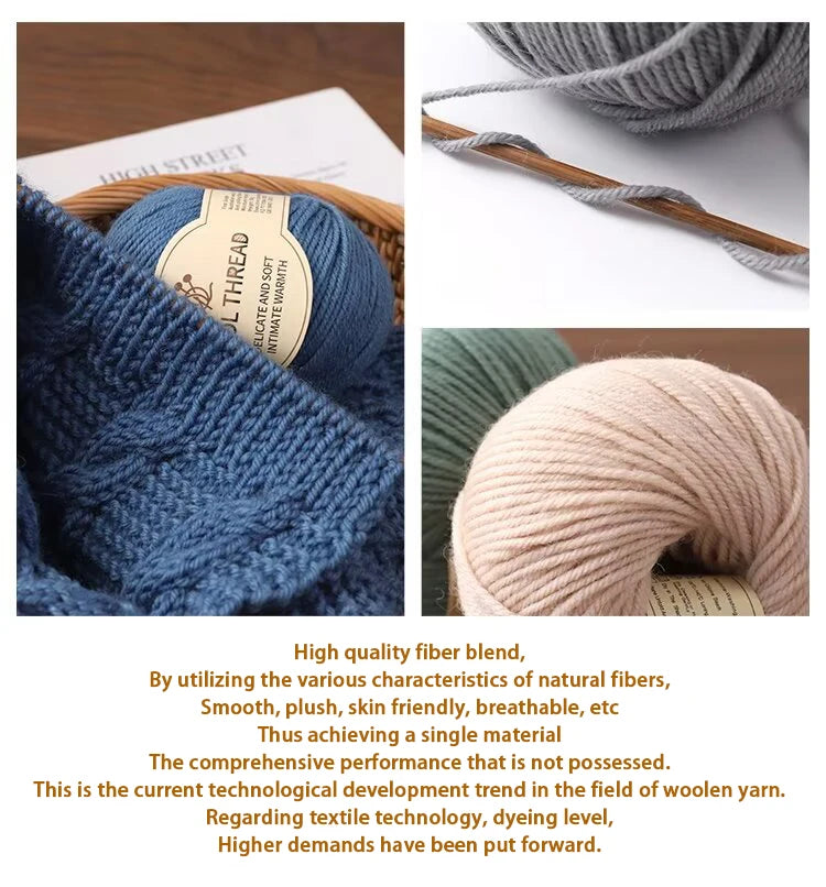 Combed Alpaca Blend Yarn for Hand Knitting – 10-Pack Wool Balls