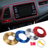 Rolls of flexible red blue and silver car interior trim strips with a 5 meter length