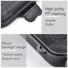 A black waterproof sealed storage box featuring PP marking and a durable buffer, designed with a clever earring-style tactica