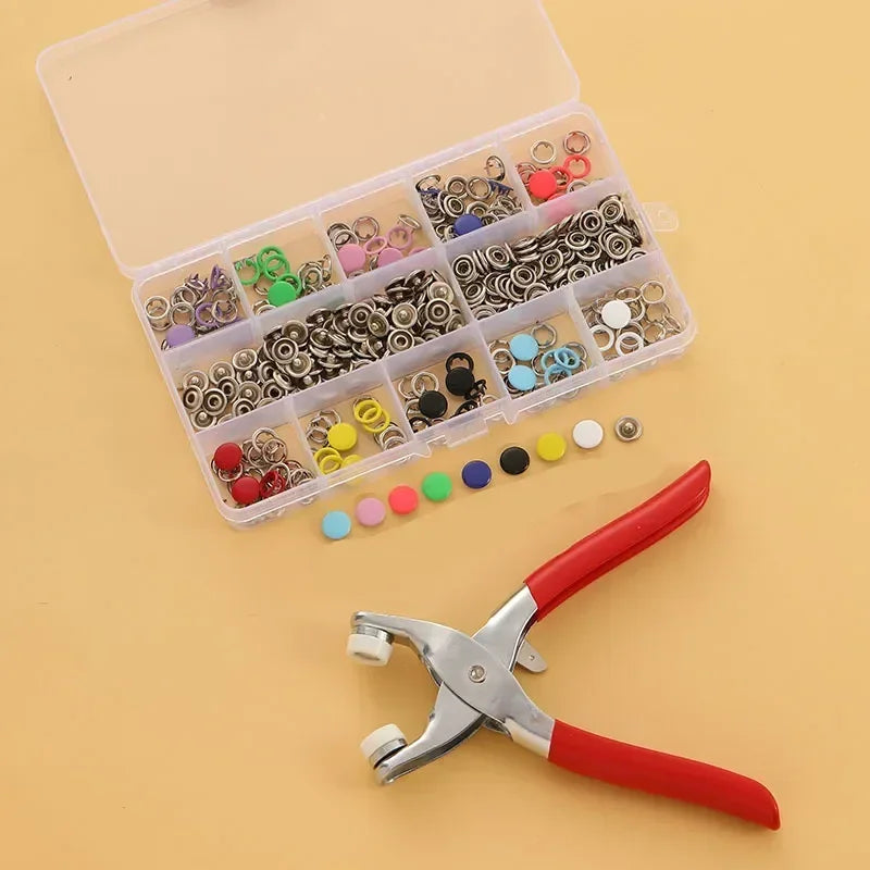 Metal Snap Button Kit with Pliers Tool Set