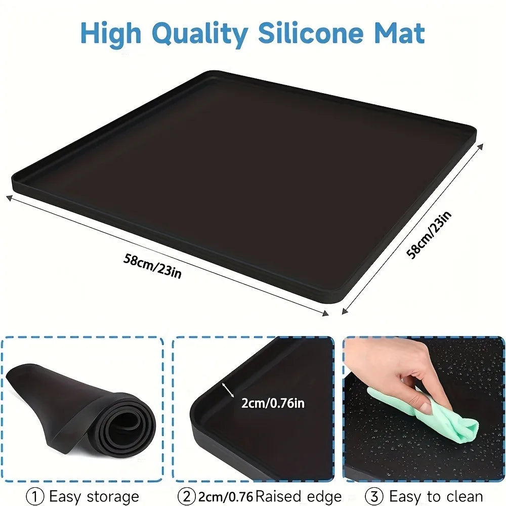 Silicone Washer & Dryer Top Protector Mat with Raised Edges