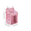 Pink hanging diaper storage organizer with a mesh insert and handles