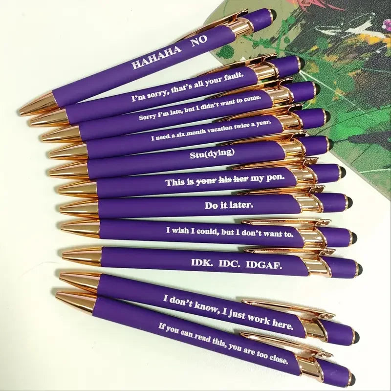 Inspirational Retractable Metal Ballpoint Pens (Set of 10)