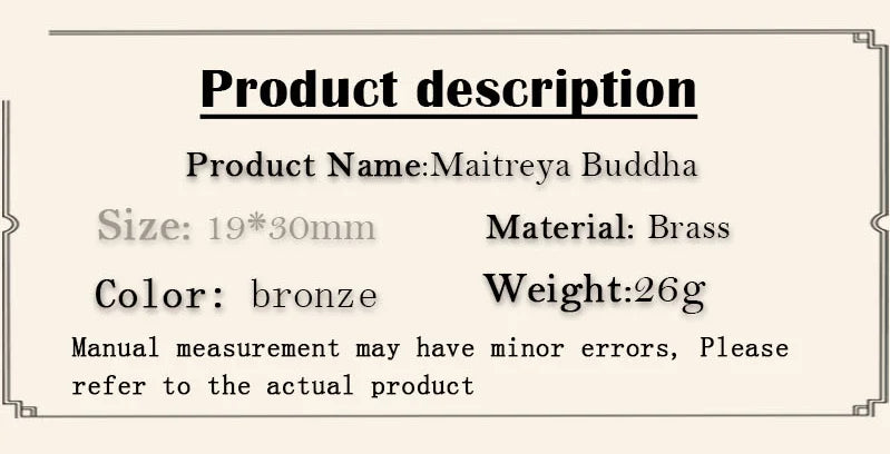 Vintage Brass Maitreya Buddha Desk Ornament