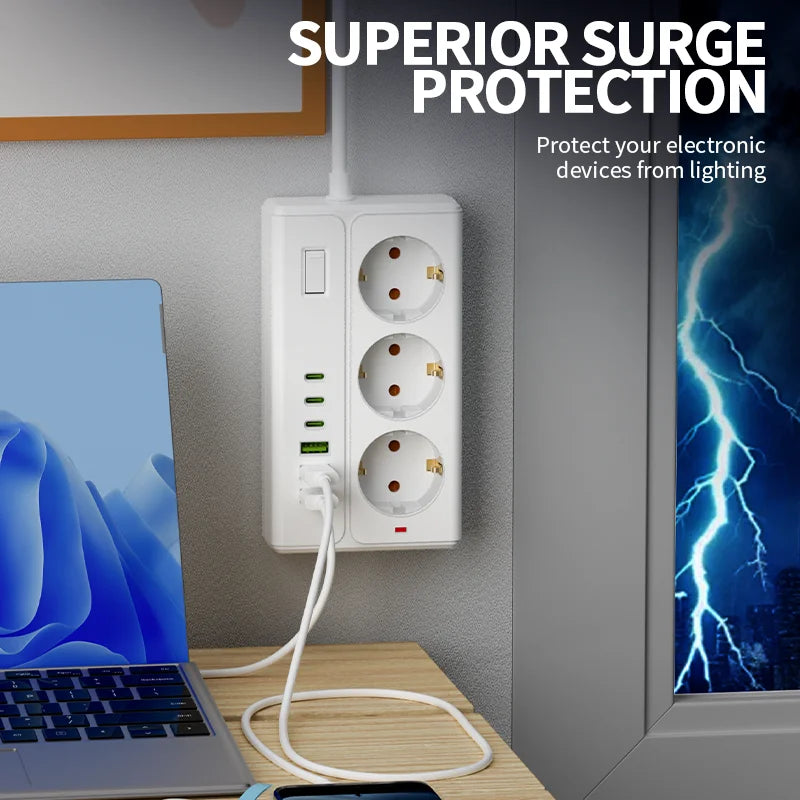 Mehrfach-Netzadapter mit USB-Laden