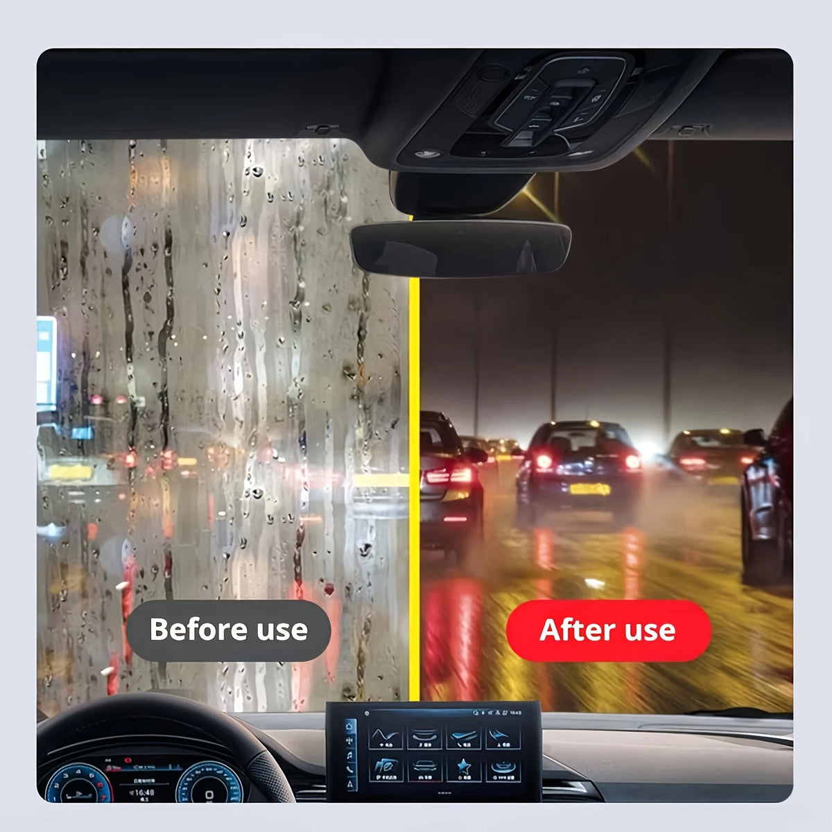 Car Windshield Oil Film Cleaning Brush with Sponge Applicator