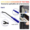 Tool 5 is a black and blue car trim removal tool with a non-slip handle and strip for interior panel disassembly.
