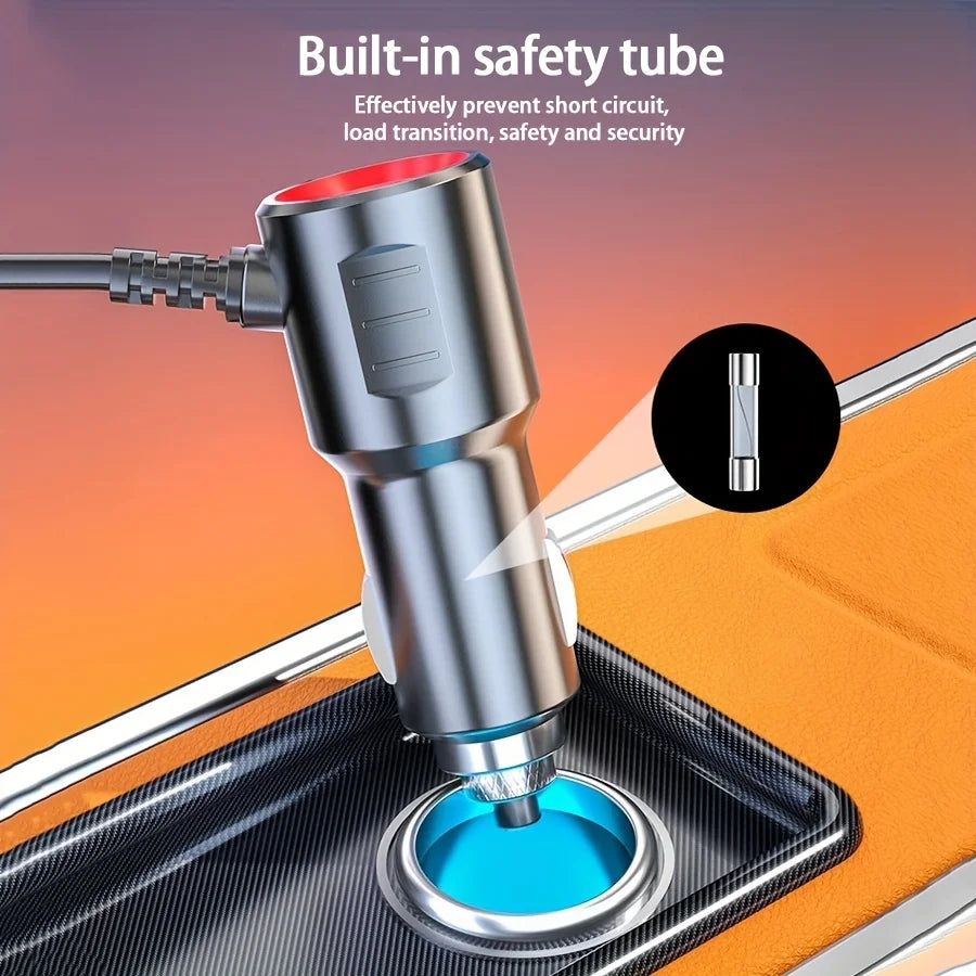 4-Port USB Car Charger with Fast Charging