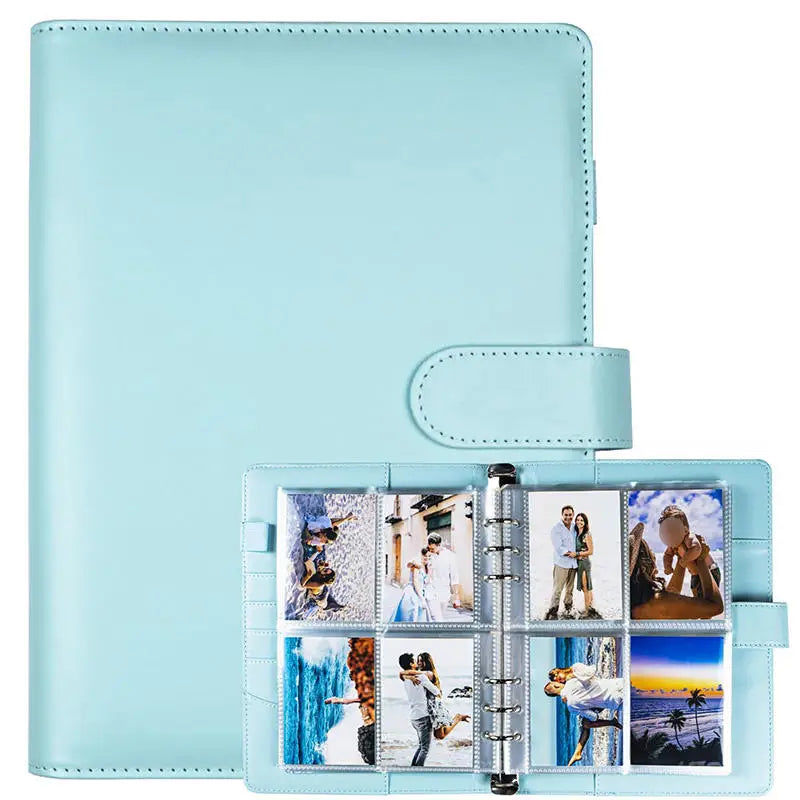 A5 PU Leather Photo & Card Organizer Binder with 4-Pocket Sleeves