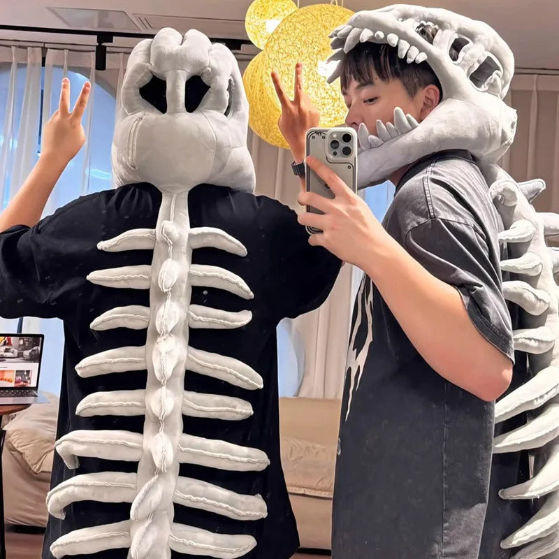 Funny Dinosaur Skeleton Plush Hat Costume