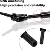 A close-up view of a black CNC machined drive shaft set for RC trucks, highlighting precision and reliability.
