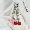 Glitter Cherry Keychain