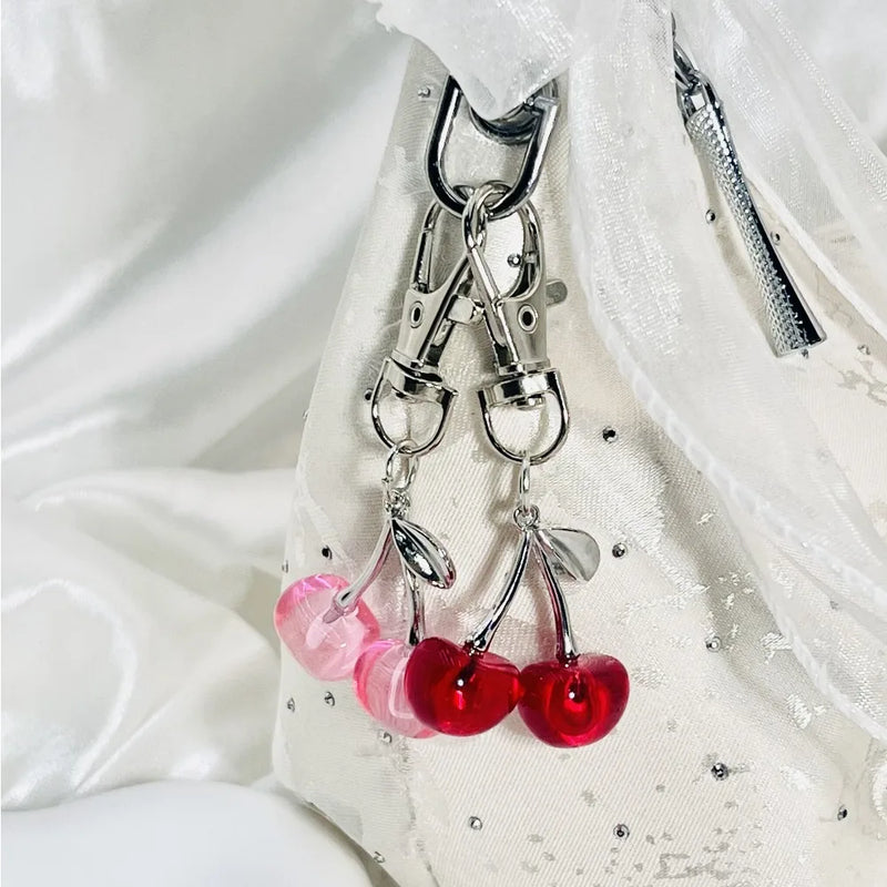 Glitter Cherry Keychain