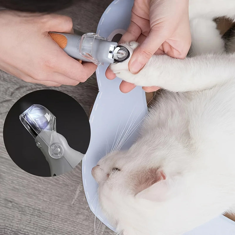 Recortauñas para Mascotas con LED y Protección de Seguridad