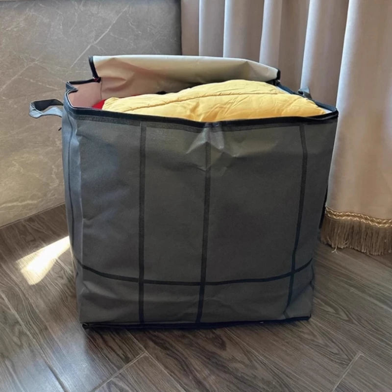 Large Capacity Fabric Storage Bag with Zipper and Handles
