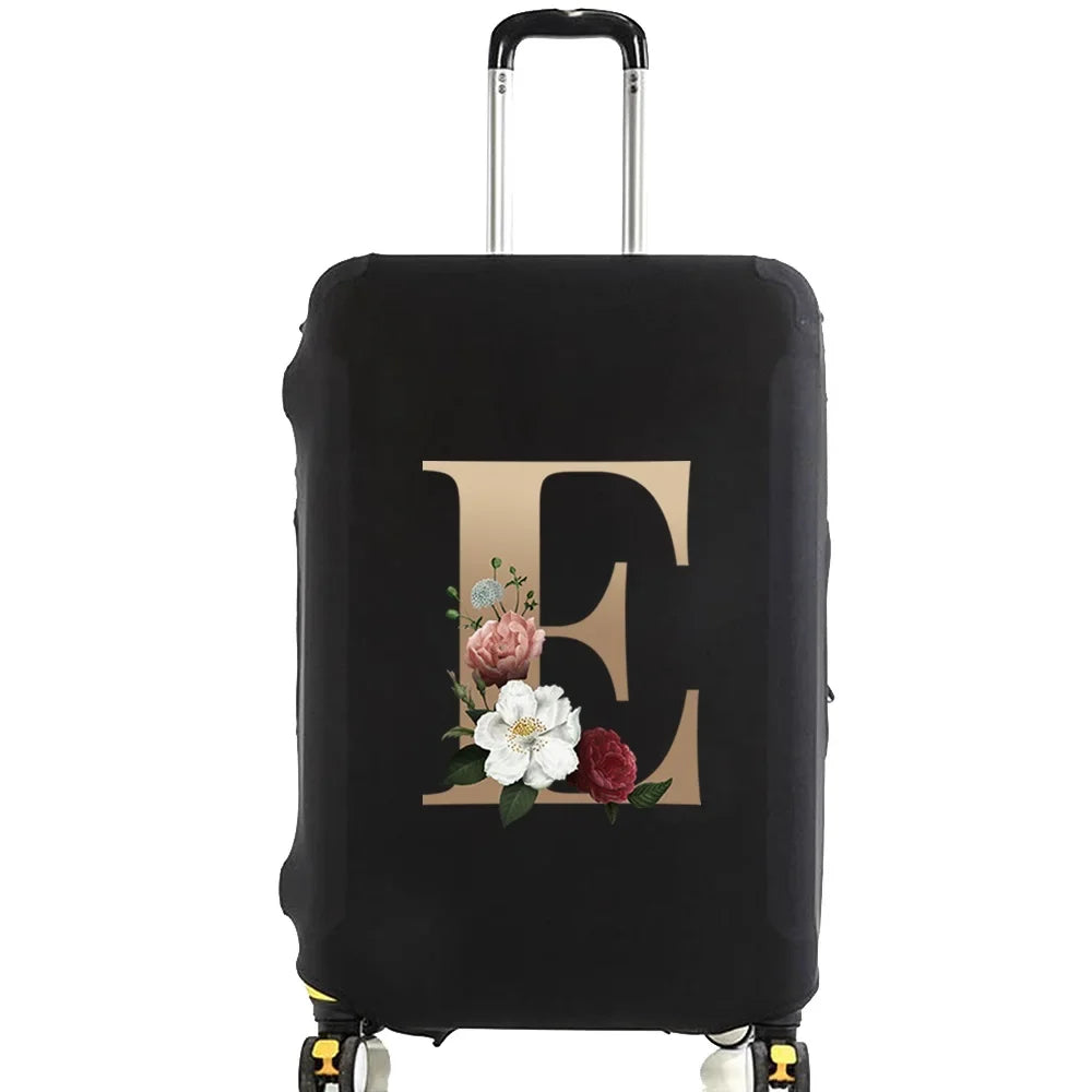 Elastic Luggage Cover with Gold Letter Design