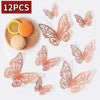 3D Rose Gold Butterfly Wall Decals for Home Decor