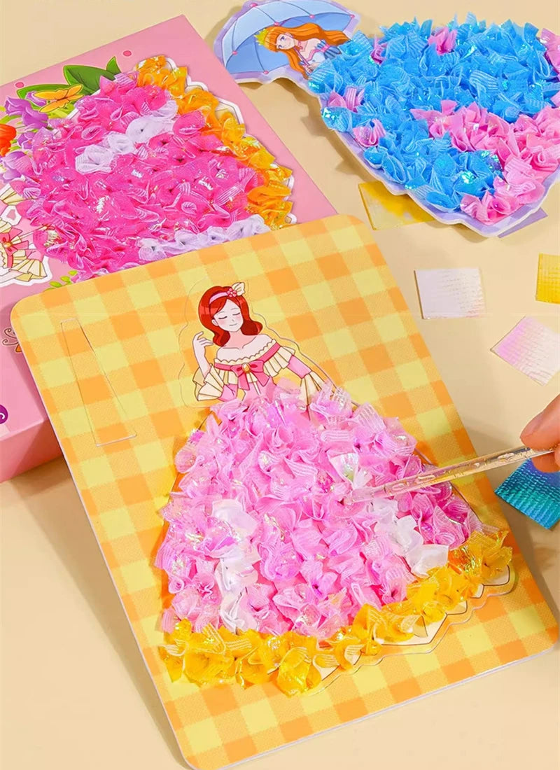 Rainbow Paper Puncture Painting Craft Kit for Kids