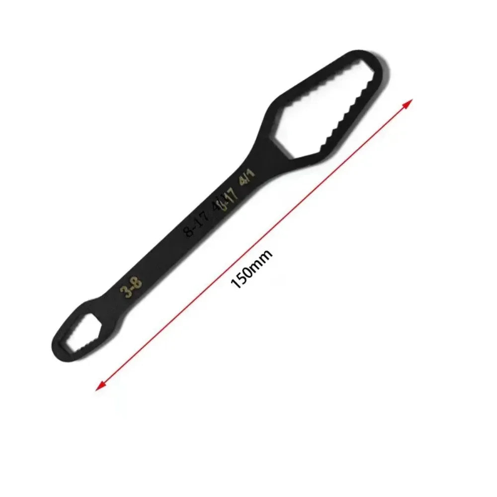 A black universal adjustable Torx wrench with a 3-17mm size and double-headed design.