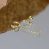Aretes de Plata de Ley 925 con CZ y Borla de Cadena