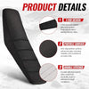 Black waterproof non-slip seat cover for an electric bike, featuring a rib design and double stitching.