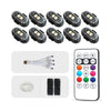 A set of eight wireless strobe lights with remotes and a remote control device for car and motorcycle use
