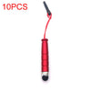 Ten fine point stylus pens with red cables and silver tips displayed against a white background.