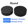 Round black hook-and-loop tape with a 1.97 inch diameter and 50 mm diameter.