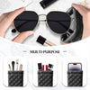 Soft PU Leather Squeeze Glasses Case with Multi-Functional Storage Pocket