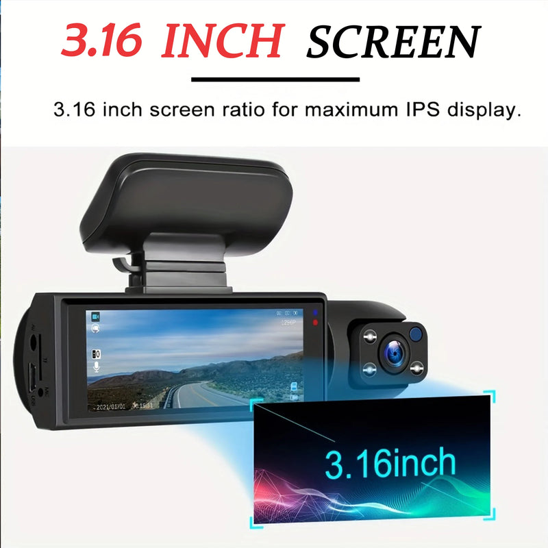 Dual Lens Car Dash Camera with Night Vision