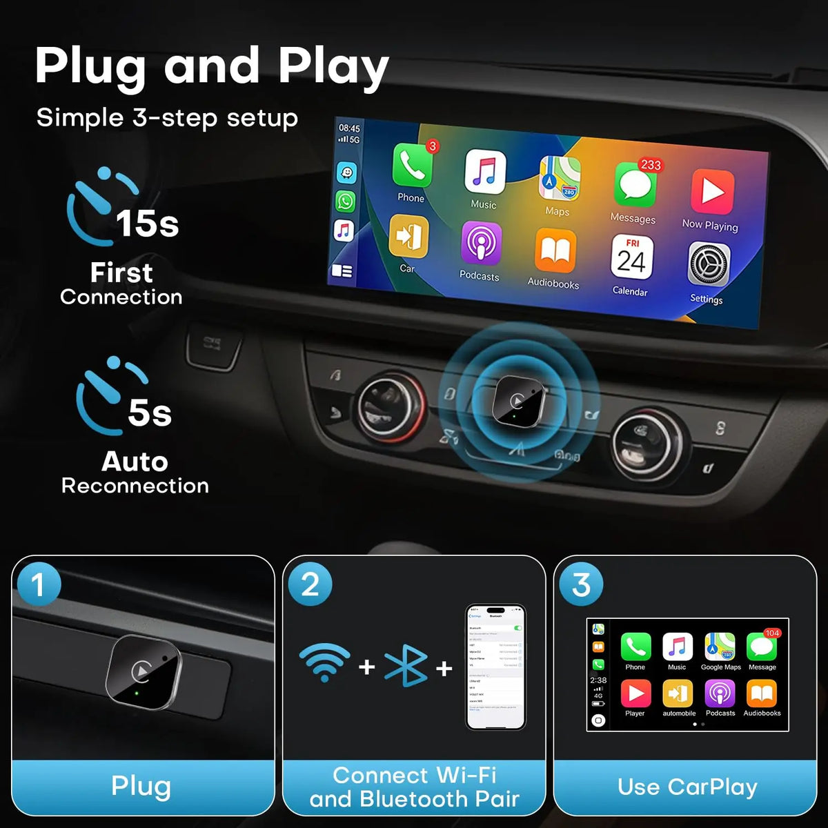 Wireless CarPlay & Android Auto Adapter