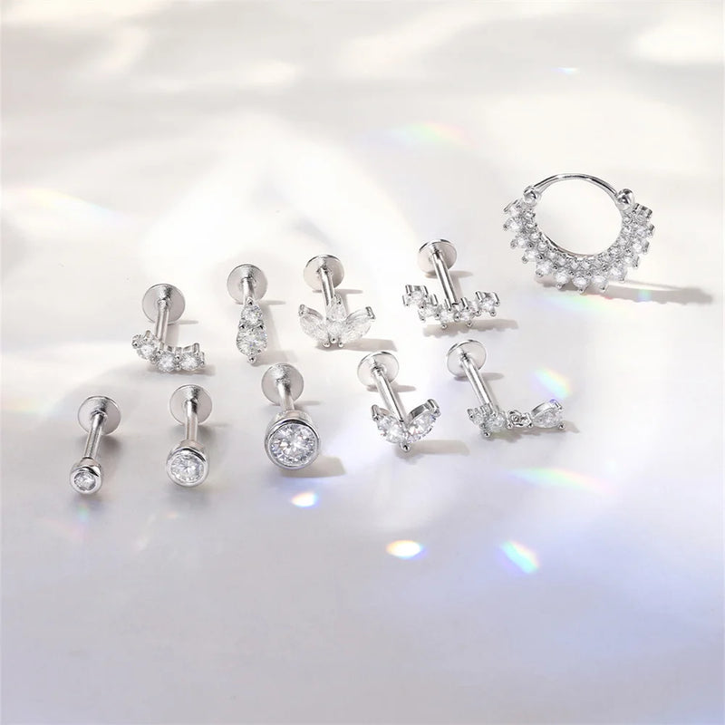 925 Sterling Silver Moissanite Bowknot Stud Earrings